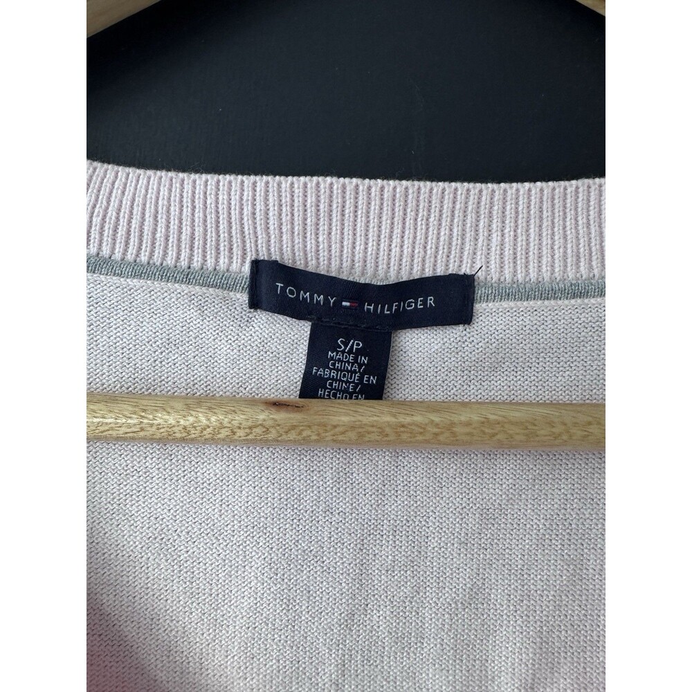 Tommy Hilfiger Women's Sweater Vest Size Small Pink White Soft Light Weight - Picture 4 of 6